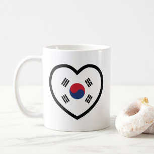 Taza De Café Bandera de Corea del Sur Corazón