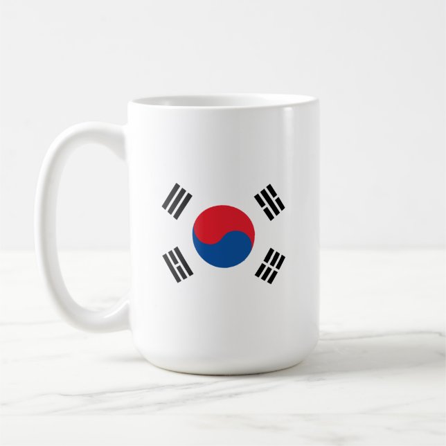 Taza De Café Bandera de Corea del Sur inoxidable (Izquierda)