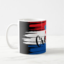 Taza De Café Bandera de Croacia de pincel artístico