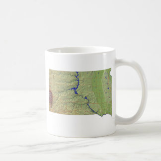 Taza De Café Bandera de Dakotan del Sur + Mapa Mug