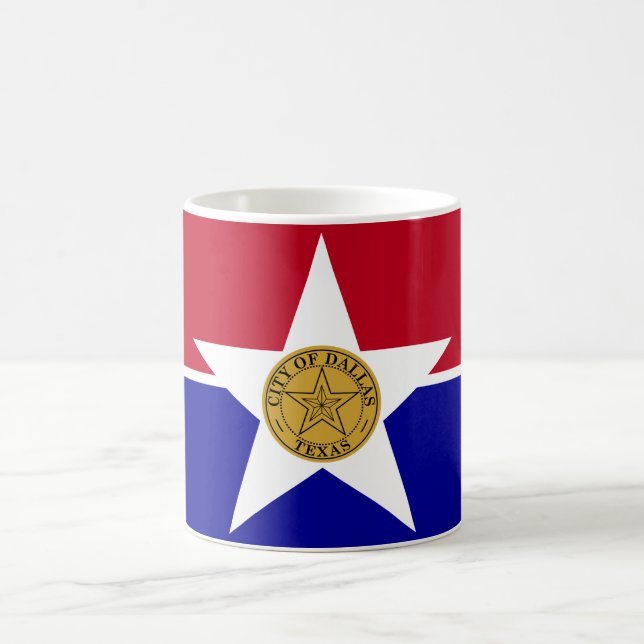 Taza De Café Bandera de Dallas (Texas) (Centro)
