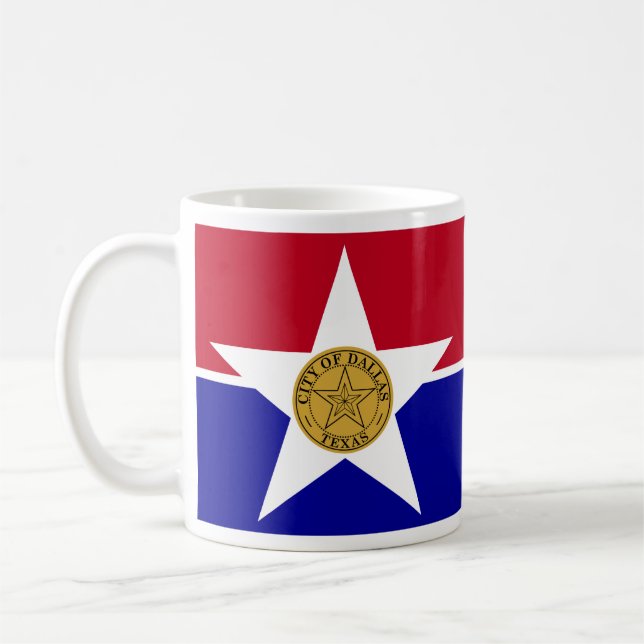 Taza De Café Bandera de Dallas, Texas Coffee Mug (Izquierda)