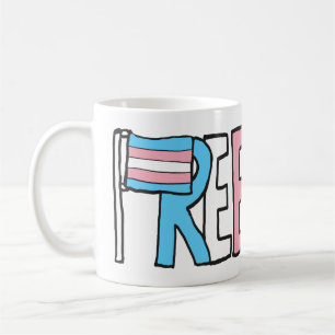 Taza De Café Bandera de derechos transnacionales libres