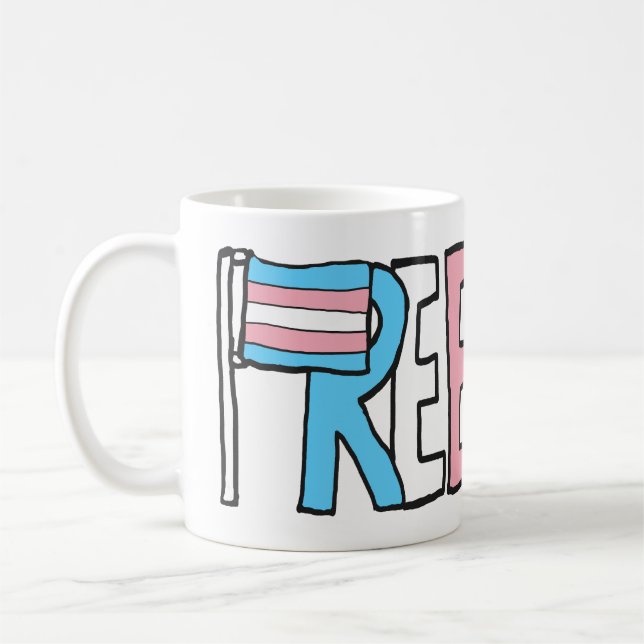 Taza De Café Bandera de derechos transnacionales libres (Izquierda)
