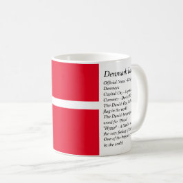 Taza De Café Bandera de Dinamarca y datos divertidos