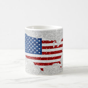Taza De Café Bandera de EE. UU. Estrellas y Franjas 4 de Julio 