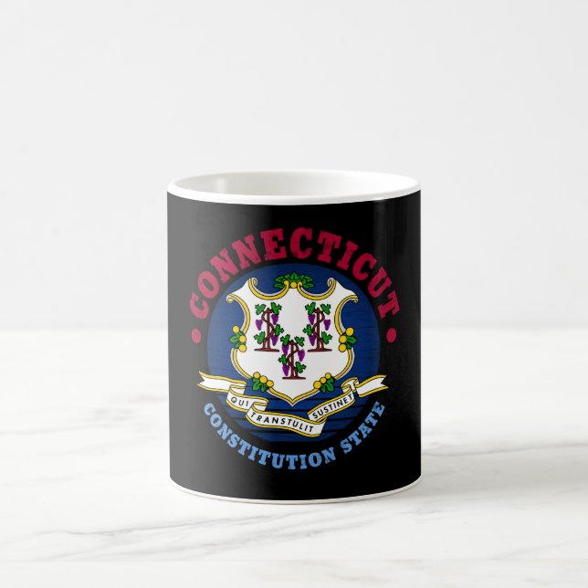 TAZA DE CAFÉ BANDERA DE ESTADO DE CONSTITUCIÓN DE CONECTICUACIÓ (Centro)