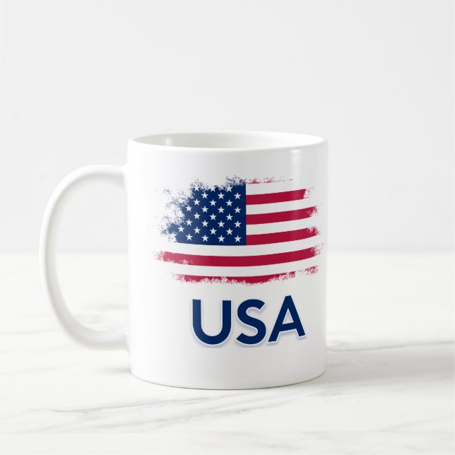 Taza De Café Bandera de Estados Unidos (Izquierda)