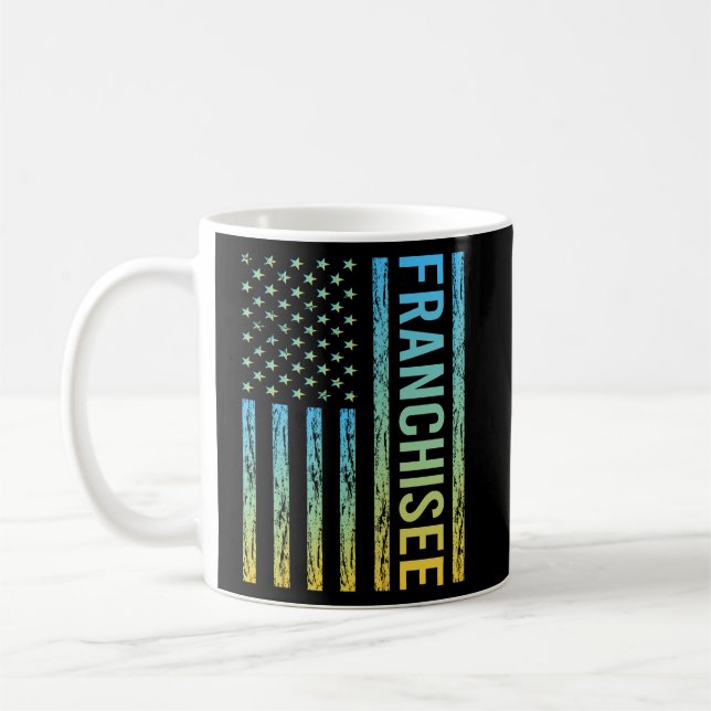 Taza De Café Bandera de Estados Unidos amarilla azul - Franquic (Izquierda)