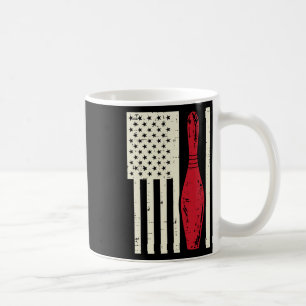 Taza De Café Bandera de Estados Unidos Bowling Pin Vintage Patr