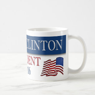 Taza De Café Bandera de Estados Unidos de Hillary Clinton Presi
