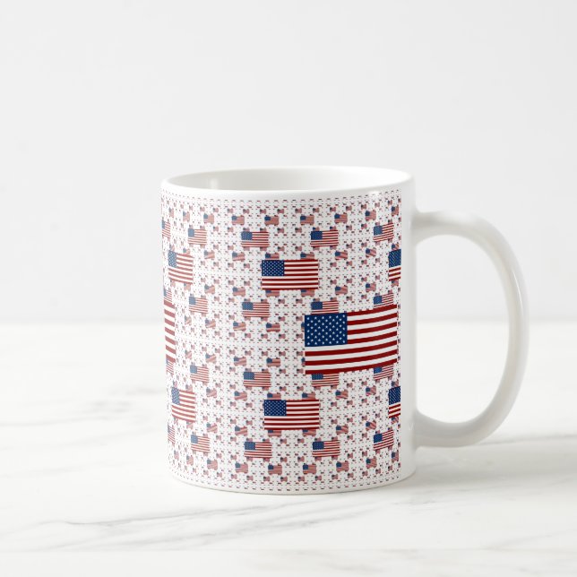 Taza De Café Bandera de Estados Unidos en capas (Derecha)