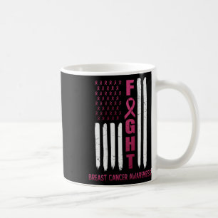 Taza De Café Bandera De Estados Unidos En Conciencia Del Cáncer