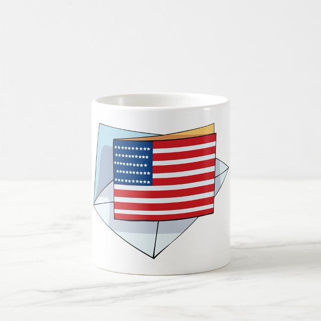 Taza De Café Bandera De Estados Unidos En Una Tarjeta (Subido por el creador)