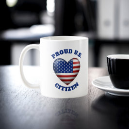 Taza De Café Bandera de Estados Unidos | Icono de corazón 3D | 