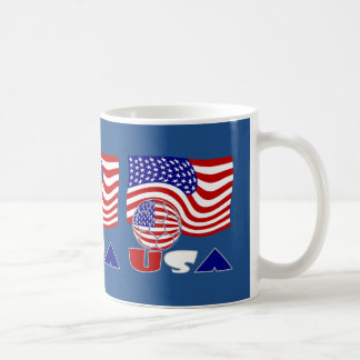 Taza De Café Bandera de Estados Unidos USA Balón de Fútbol Fond