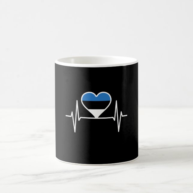Taza De Café Bandera de Estonia de latido cardíaco (Centro)