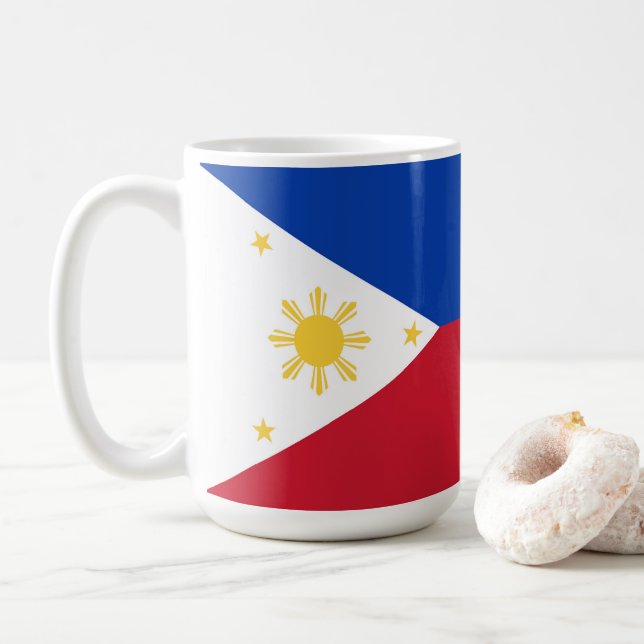 Taza De Café Bandera de Filipinas (Con donut)