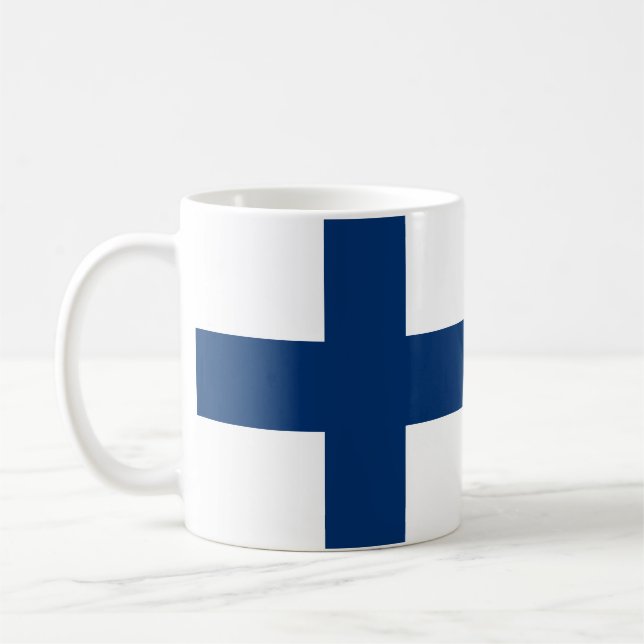 Taza De Café Bandera de Finlandia (Izquierda)