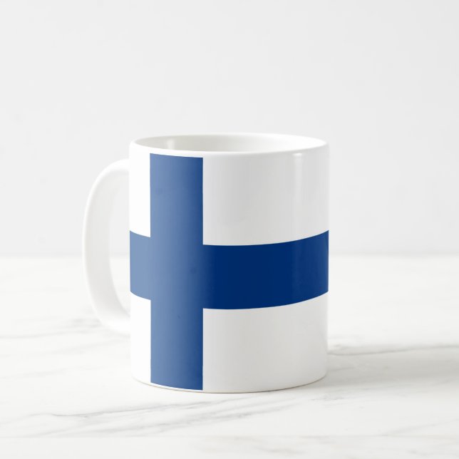 Taza De Café Bandera de Finlandia (Anverso izquierdo)