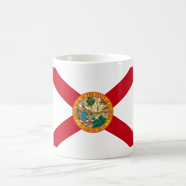 Taza De Café Bandera de Florida: El estado del sol de los marfi (Centro)