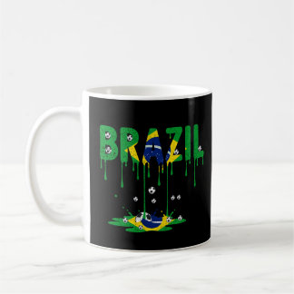 Taza De Café Bandera de fútbol de Brasil goteando