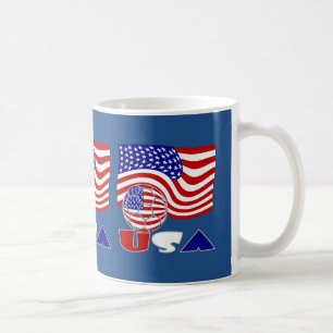 Taza De Café Bandera de fútbol de Estados Unidos y bandera esta
