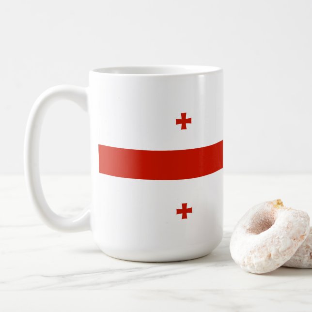 Taza De Café Bandera de Georgia (Con donut)