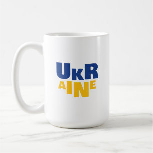 Taza De Café Bandera de girasol azul y amarillo de pie con Ucra