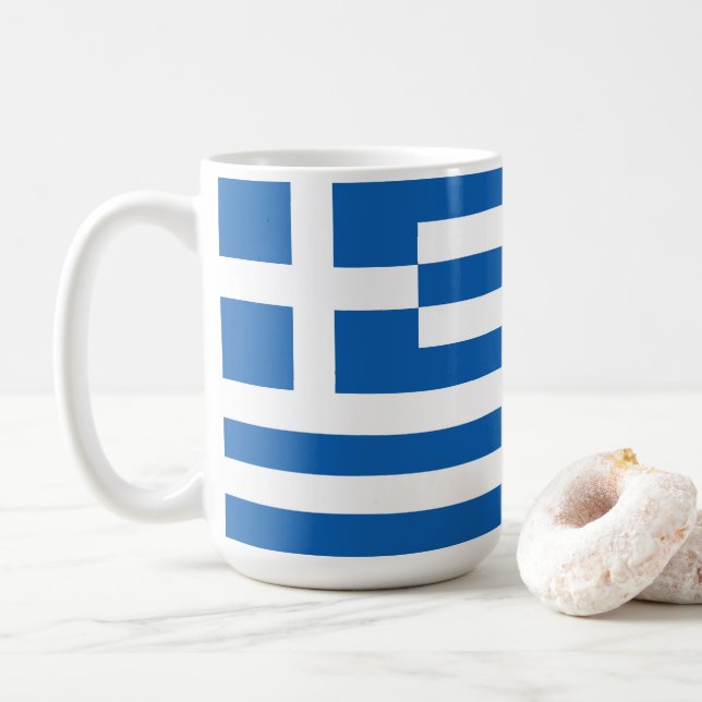 Taza De Café Bandera de Grecia (Con donut)