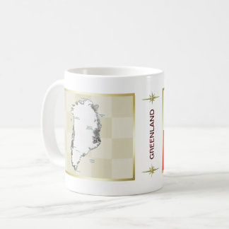 Taza De Café Bandera de Groenlandia + Mapa Mug