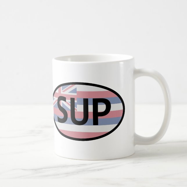 Taza De Café Bandera de Hawaii Standup Paddling (Derecha)