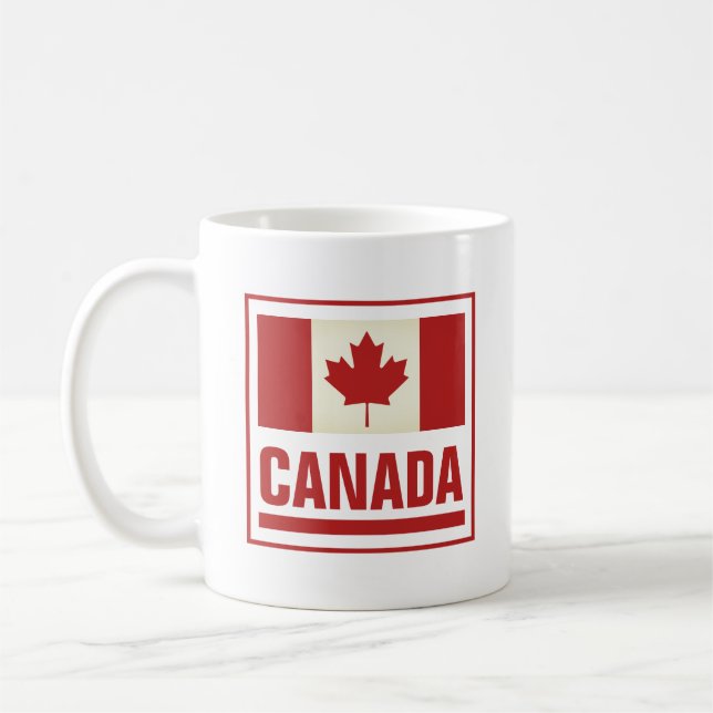 Taza De Café Bandera de hoja de arce de Canadá (Izquierda)