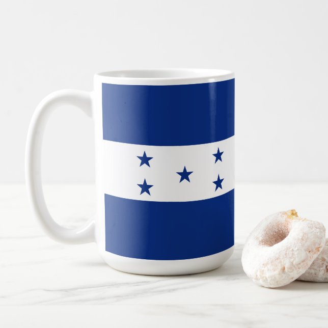 Taza De Café Bandera de Honduras (Con donut)