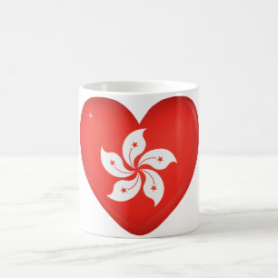 Taza De Café Bandera de Hong Kong Corazón