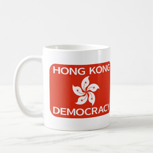 Taza De Café Bandera de Hong Kong para la Democracia (Izquierda)