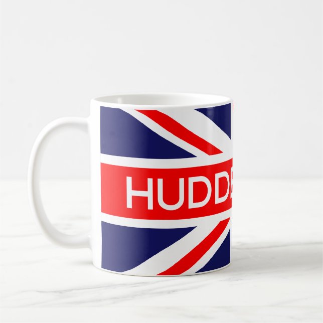 Taza De Café Bandera de Huddersfield Reino Unido (Izquierda)
