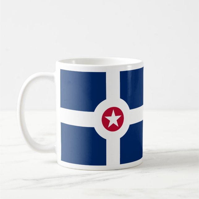 Taza De Café Bandera de Indianápolis, café de Indiana (Izquierda)