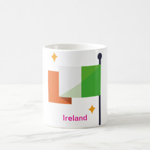 Taza De Café Bandera de Irlanda en Pole Mug