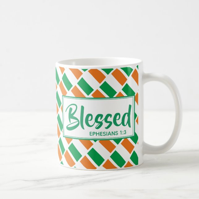 Taza De Café BANDERA DE IRLANDA Patriótica BENDIGADA Irlanda (Derecha)