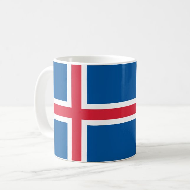 Taza De Café Bandera de Islandia (Anverso izquierdo)
