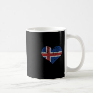 Taza De Café Bandera de Islandia Islandés Amor Corazón Hogar Va