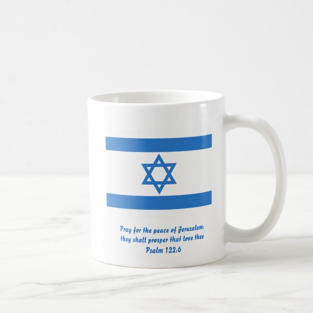 Taza De Café Bandera de Israel, (Derecha)