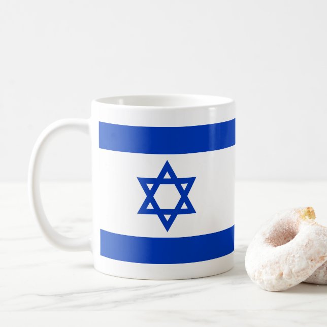 Taza De Café Bandera de Israel - Bandera israelí - Estrella de  (Con donut)