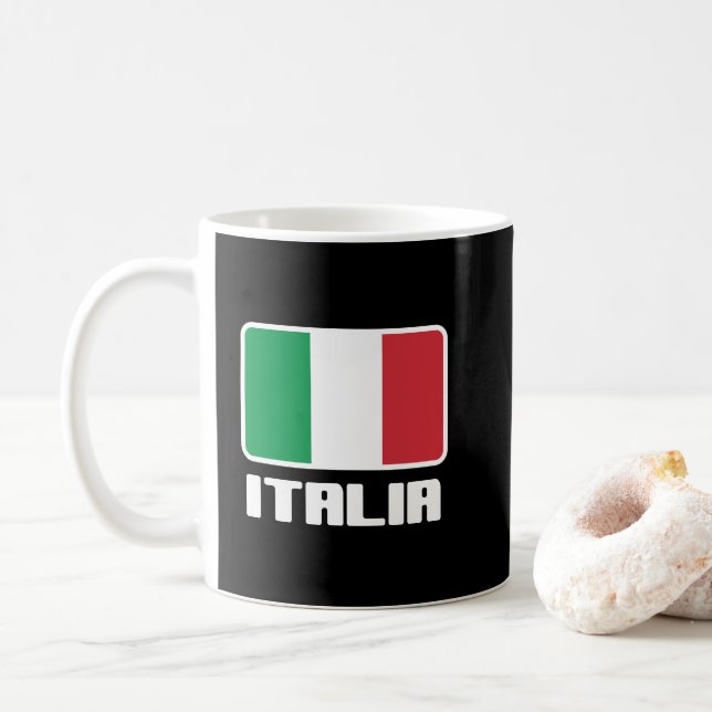 Taza De Café Bandera de Italia (Con donut)