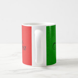 Taza De Café Bandera de Italia. amo Italia