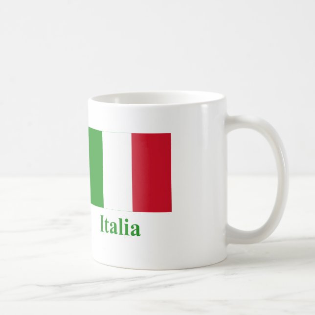 Taza De Café Bandera de Italia con nombre en italiano (Derecha)