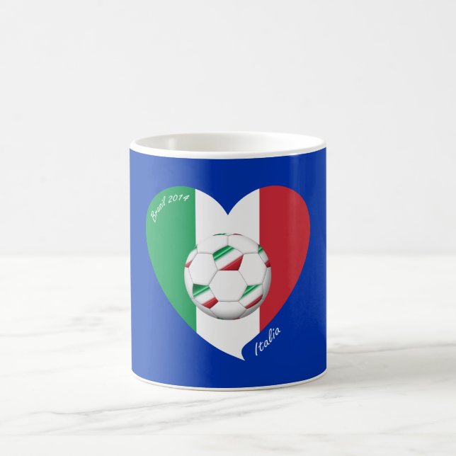 Taza De Café Bandera de ITALIA FÚTBOL y equipos nacionales 2014 (Centro)
