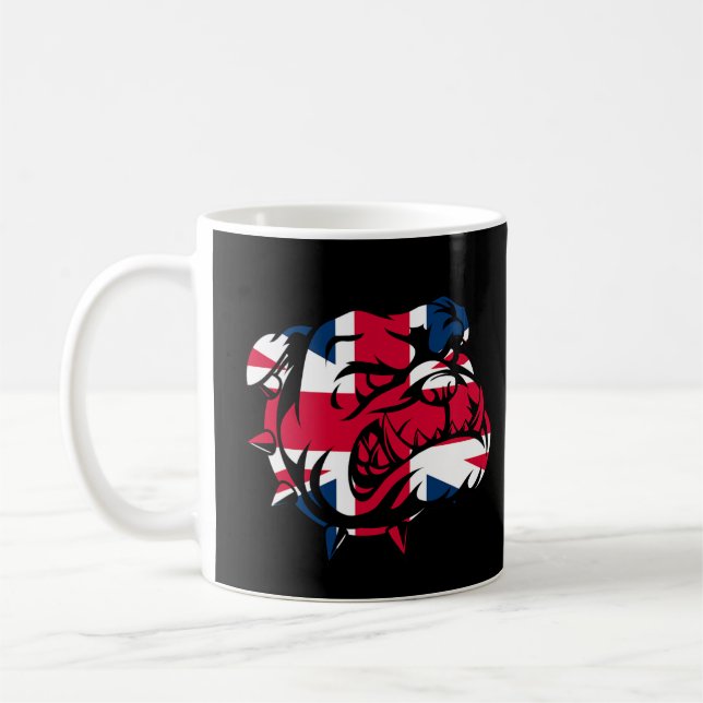 Taza De Café Bandera de Jack de Unión de bulldoges (Izquierda)