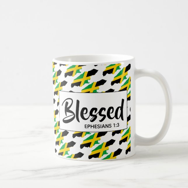 Taza De Café Bandera de JAMAICA Christian BENDECIDO (Derecha)